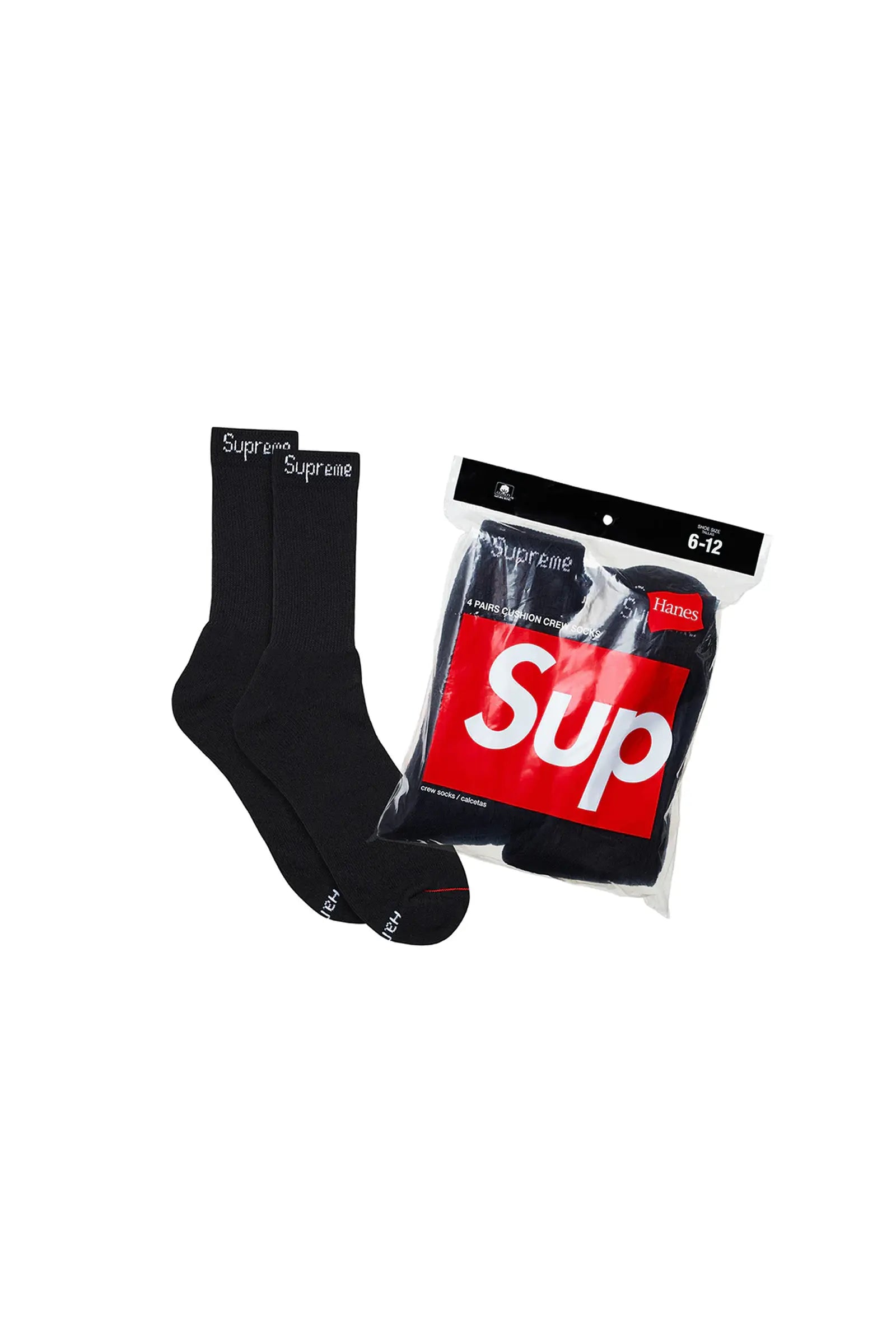Calcetines Supreme/Hanes Crew Socks Pack x4 Negros – ARTMOB