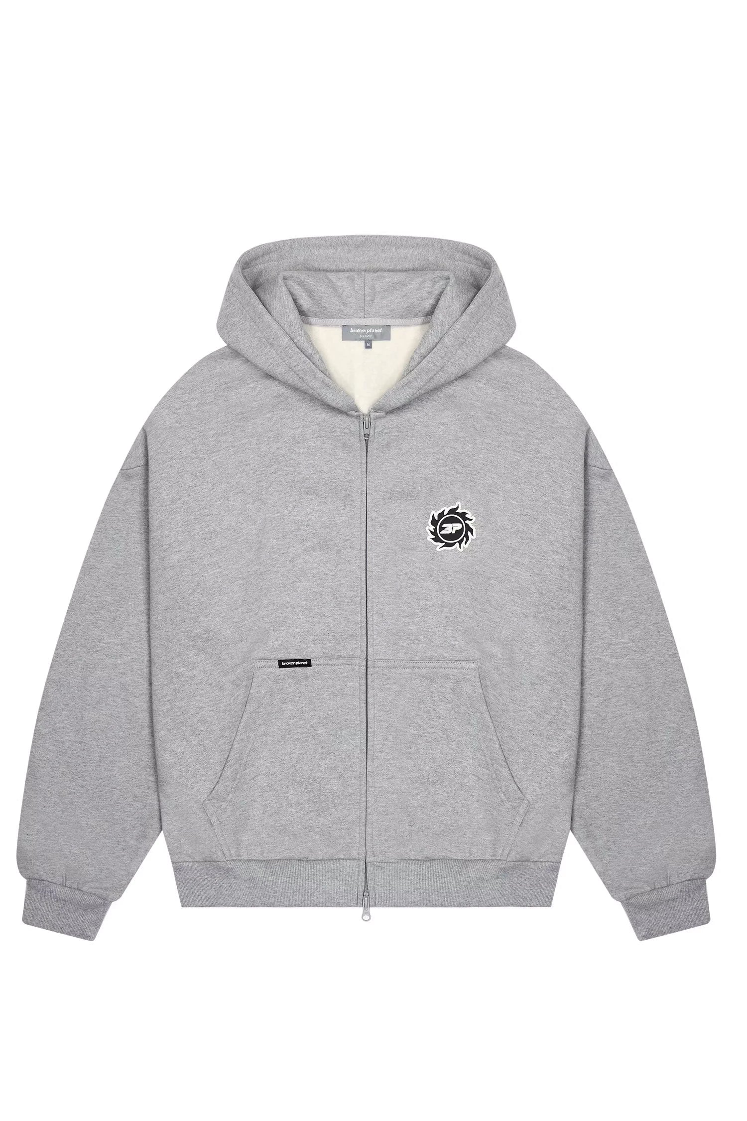 Hoodie-broken-planet-zip-grey