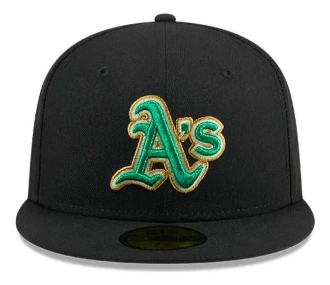 Gorra New Era 59 Fifty Oakland Athletics Metallic Verde Pack