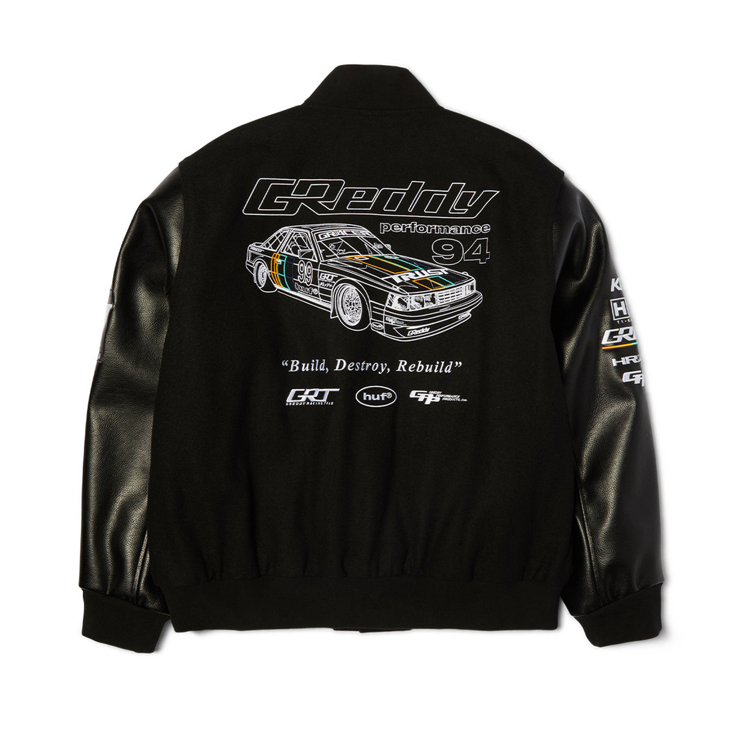 Chaqueta HUF X Greddy Varsity Negra