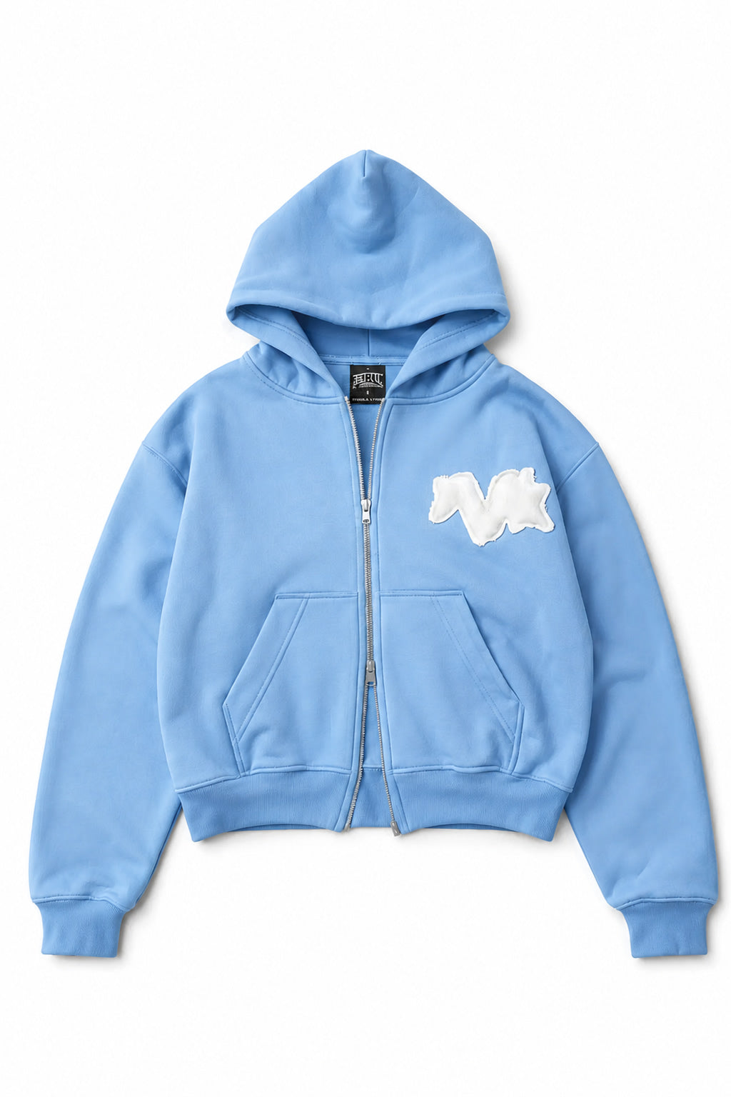 Poleron Nero Project Raw Logo Baby Blue