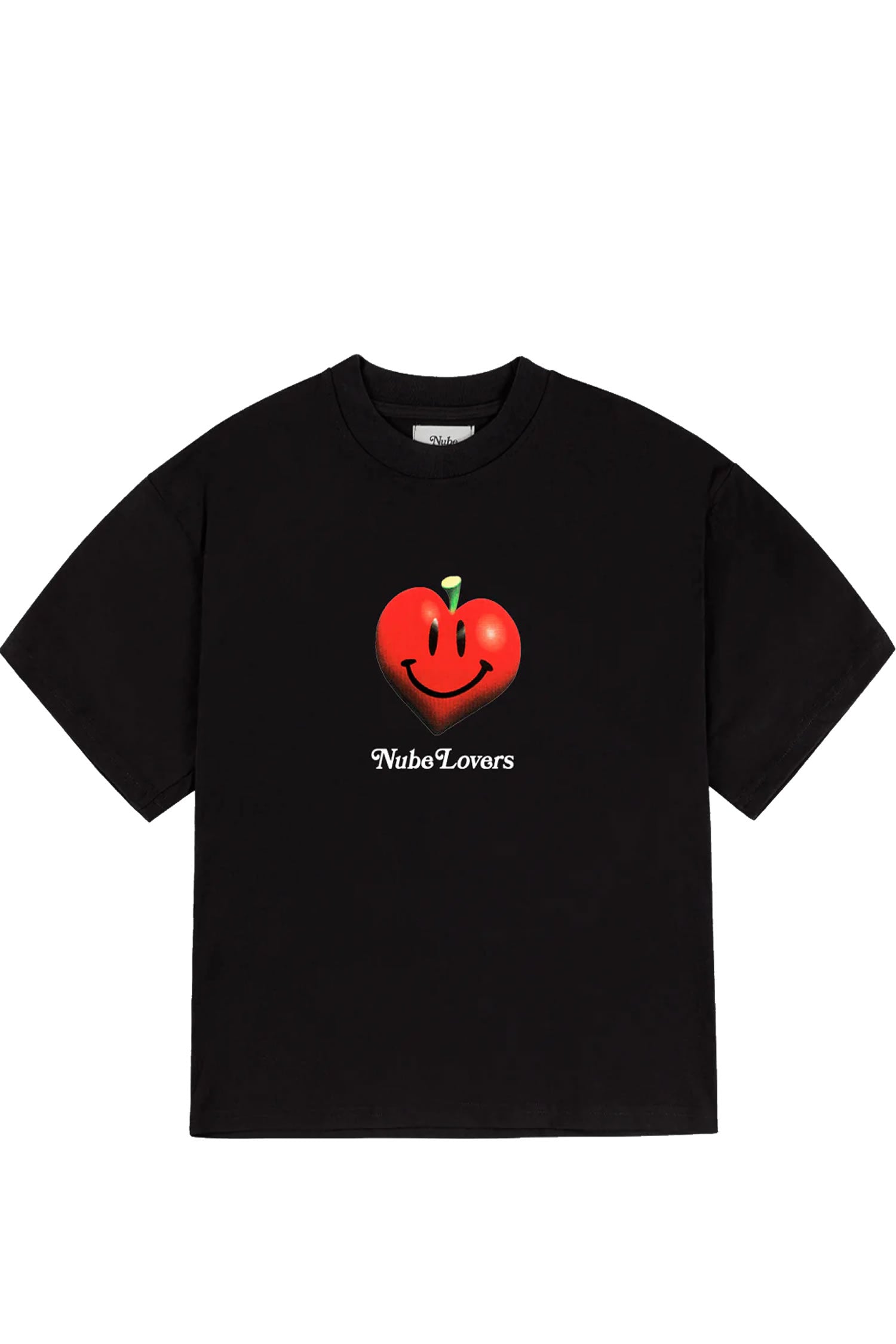 Polera Nube Boxy Lovers Happy Heart Negra