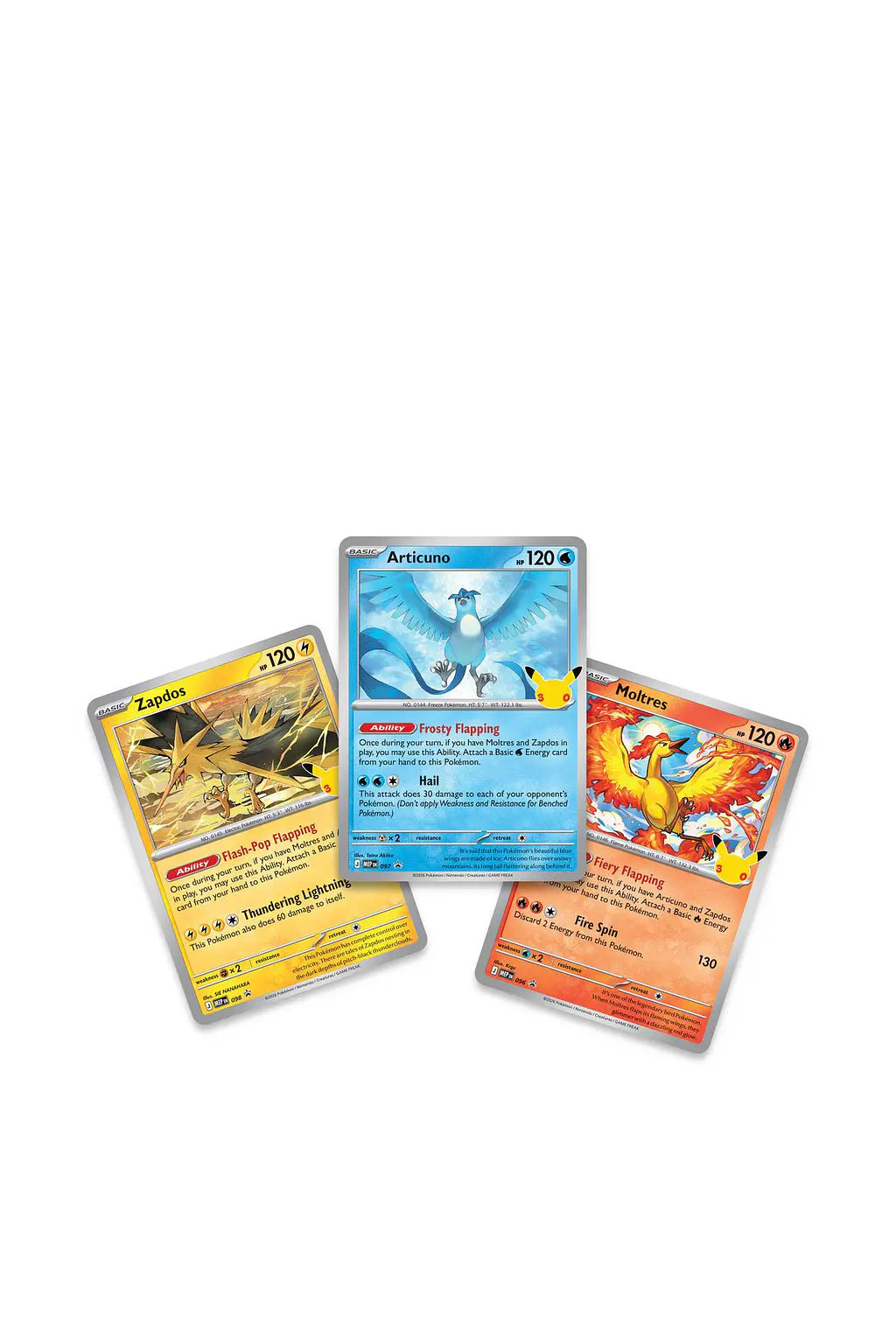 Cartas Pokemon Promo Poster Articuno Zapdos y Moltres