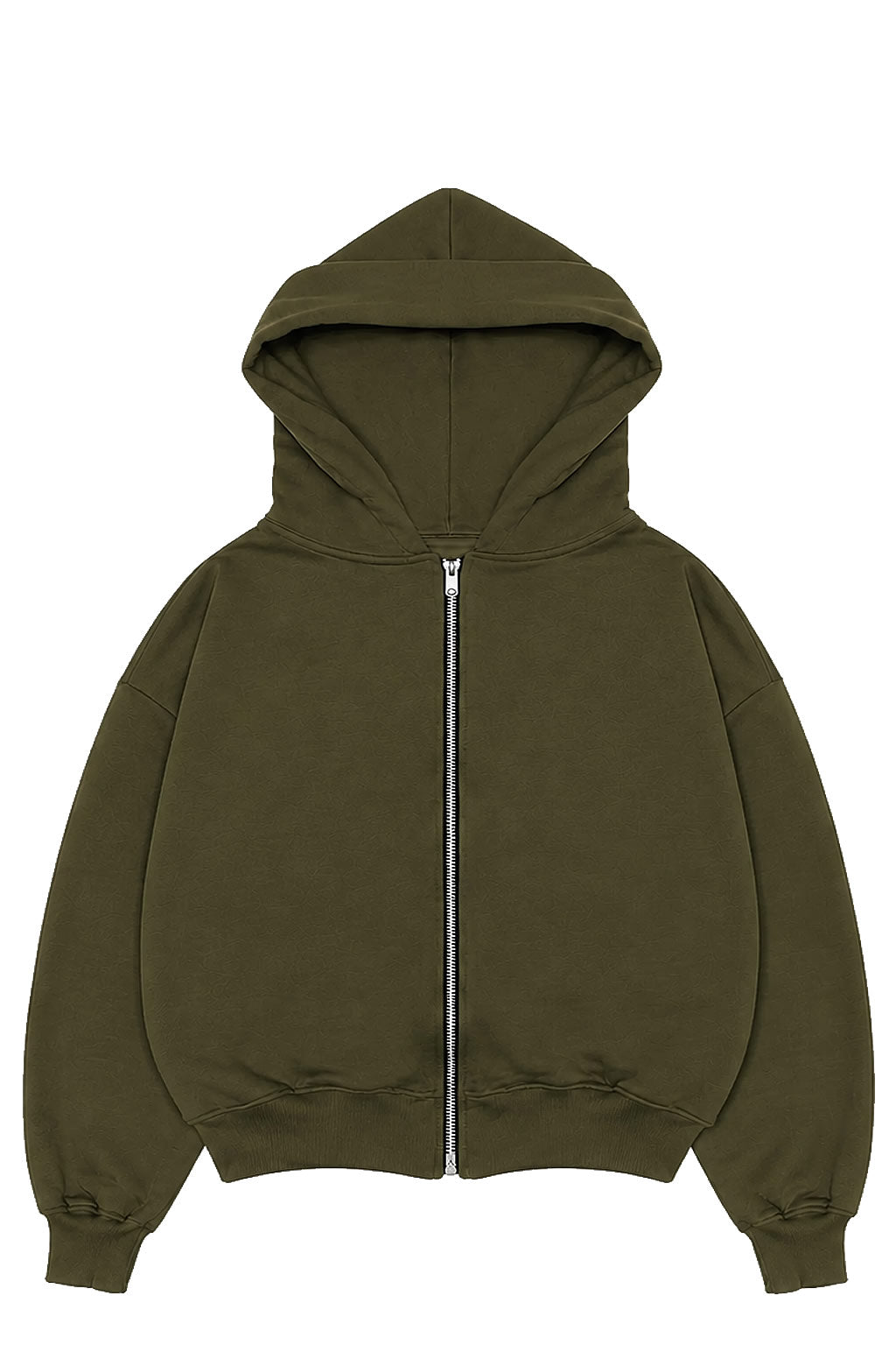Poleron HumanMob Boxy Zip Olivo