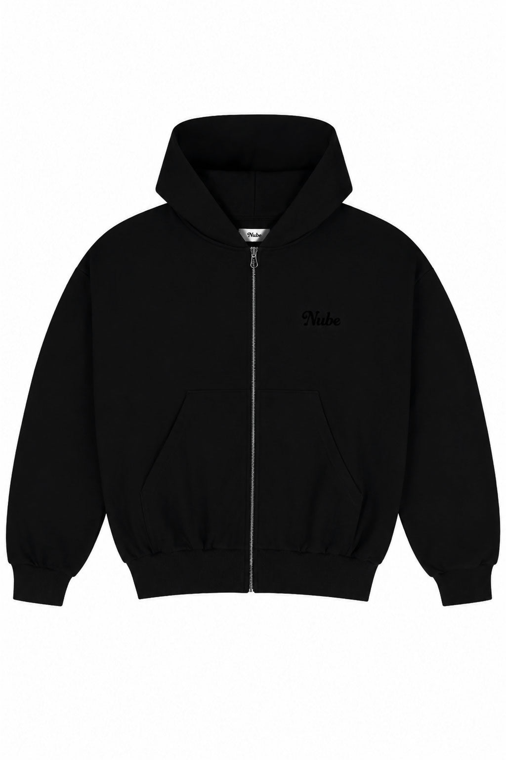Poleron Nube Basico Zip Up Heavy & Cozy Triple Negro