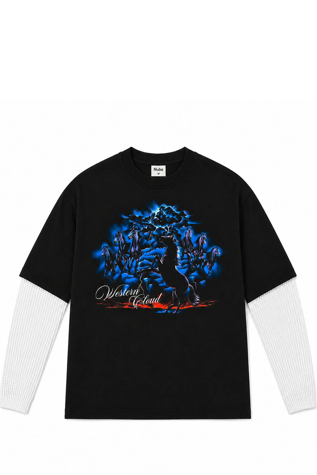 Polera Nube Seven Horses Waffle Fake Long Sleeve