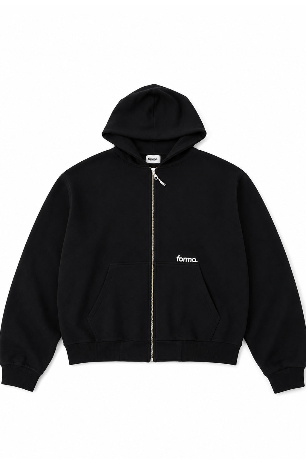 Poleron Forma Zip Logo Negro
