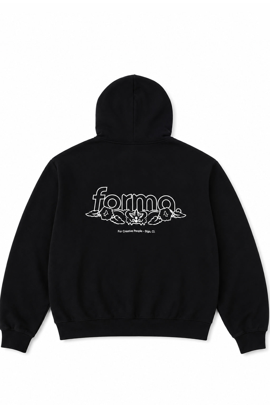 Poleron Forma Zip Logo Negro