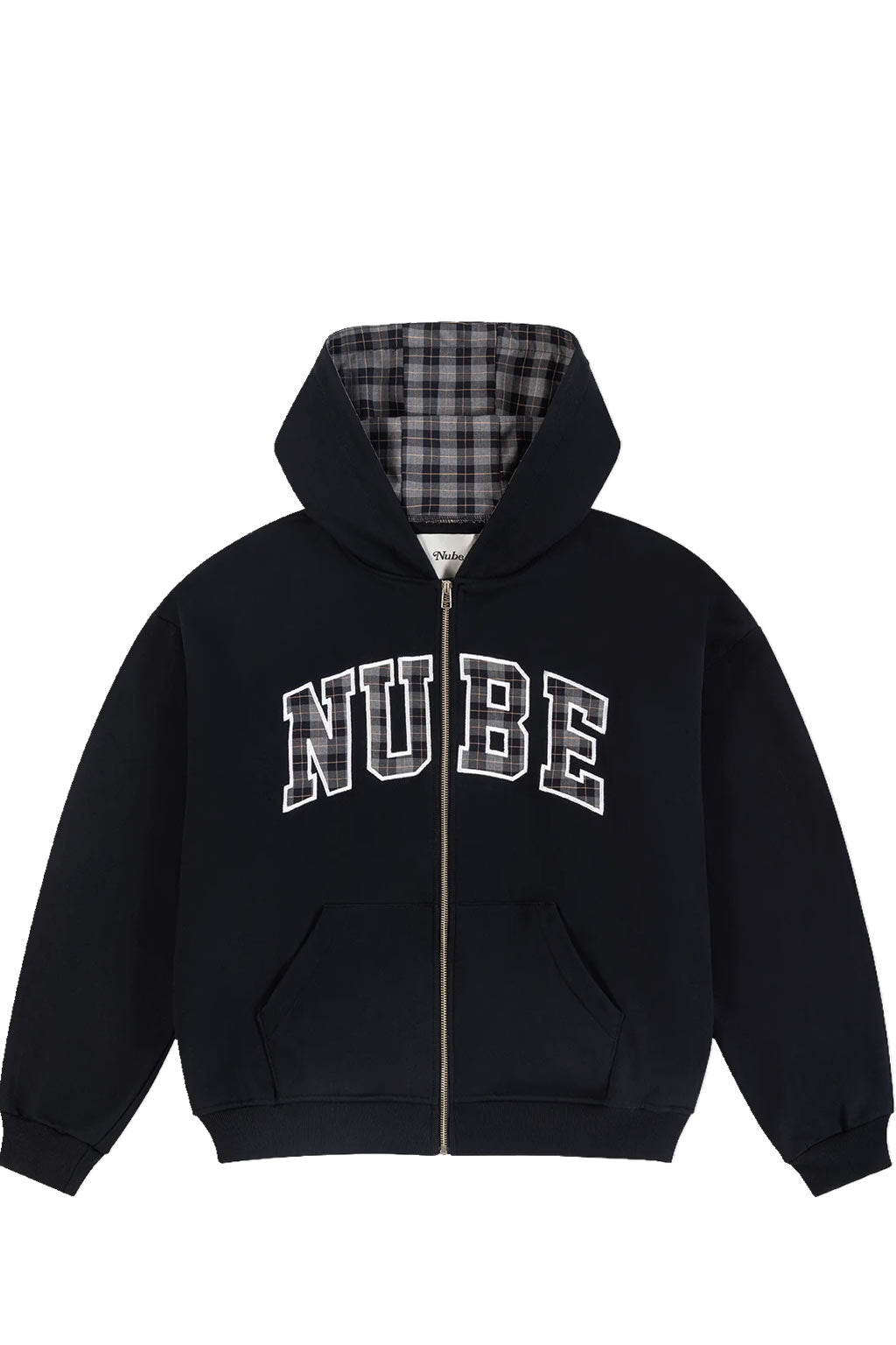 Poleron Nube Zip Plaid Big Logo