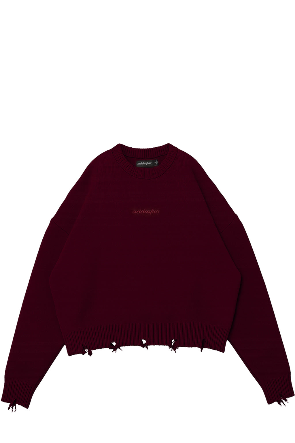 Sweater Addictve Frayed Heavyweight® Burgundy