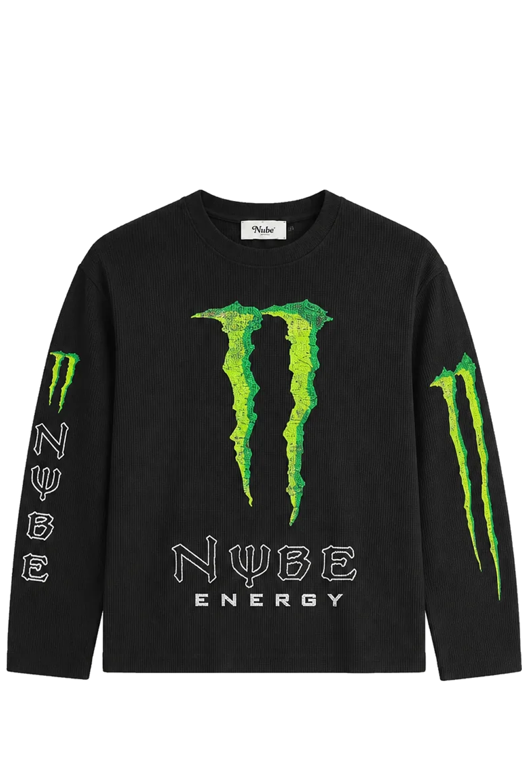 Polera Nube Long Sleeve Energy Waffle Negra