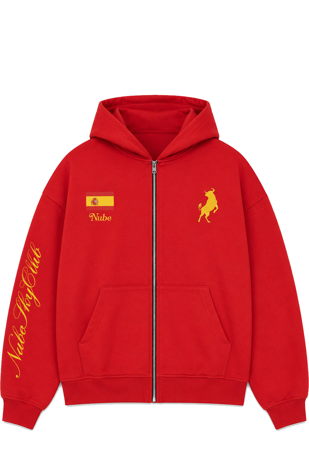 Poleron Nube Heavyweight Sky Club Zip Spain Rojo