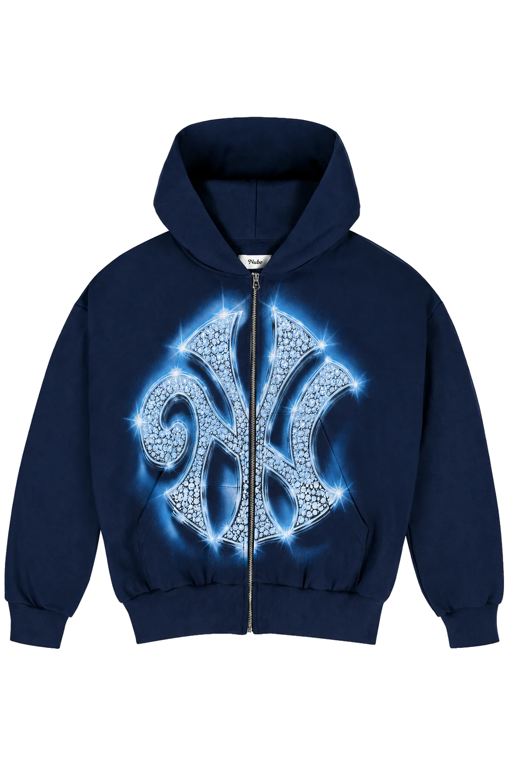Poleron Nubees Bling Zip Azul Marino