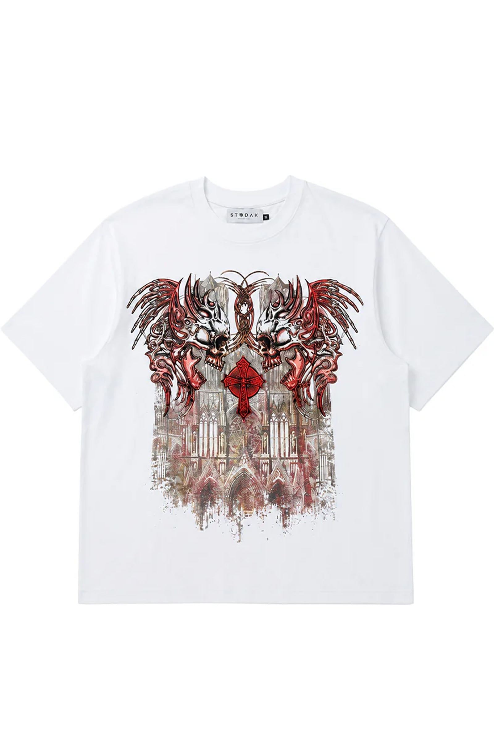 Polera Stodak HeavyWeigh Hell Of Gates Blanca